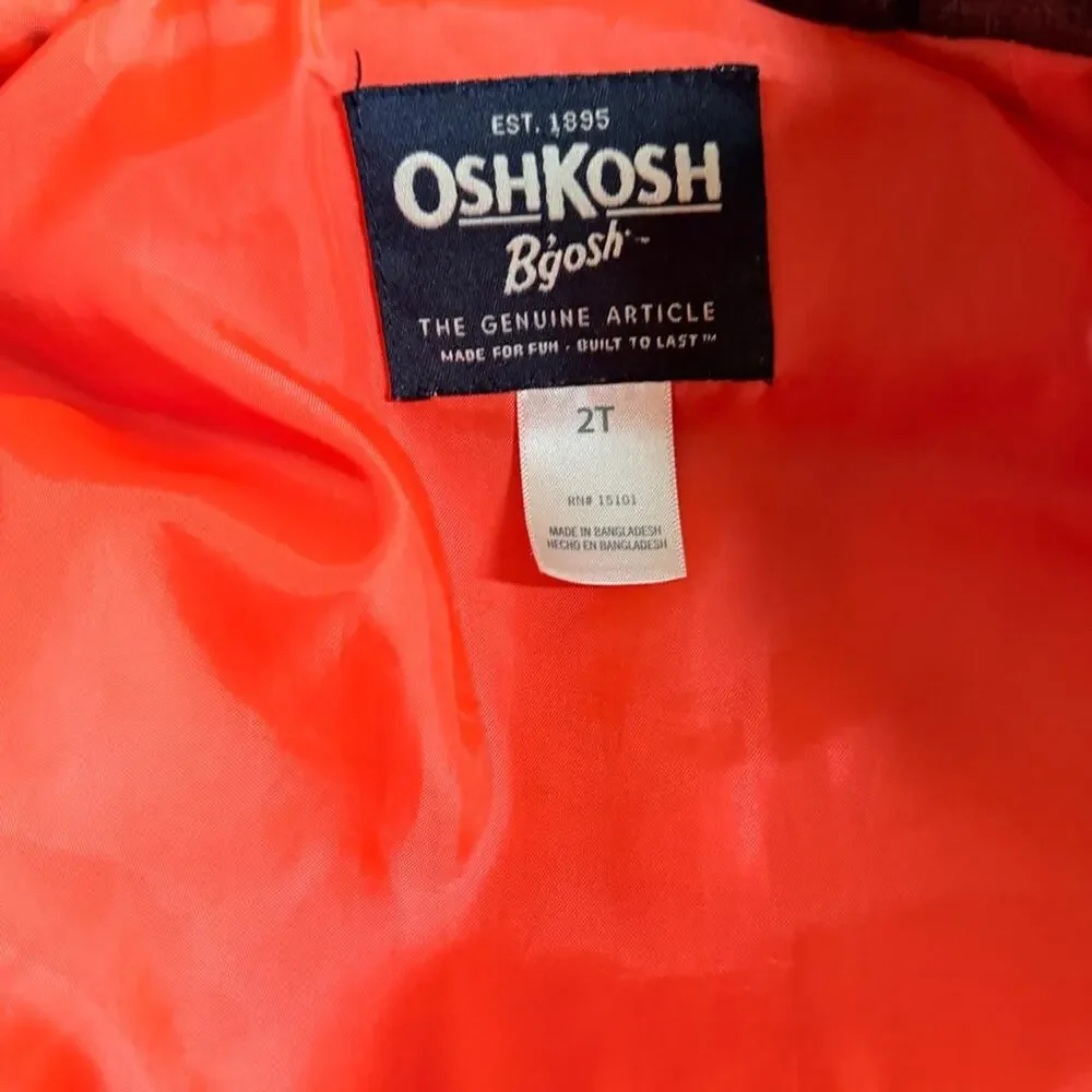 Boys 2T oshkosh b’gosh puffer vest streetwear school winter fall vest